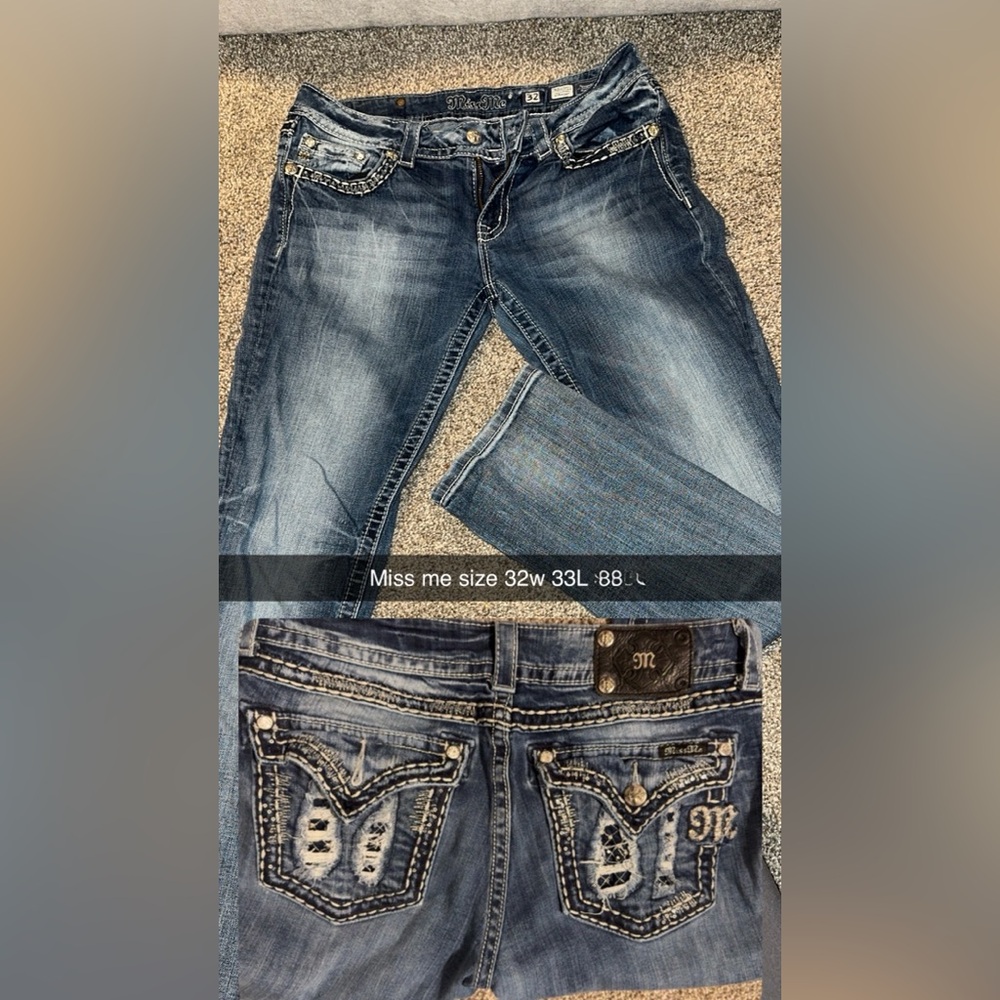 Miss Me Distressed Blue Jeans